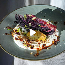 Roasted Red Cabbage With Feta Cream And Miso Butter