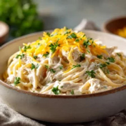 Creamy Crockpot Chicken Spaghetti