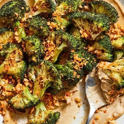 Roasted Broccoli And Whipped Tofu With Chile Crisp Bread Crumbs