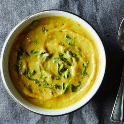 Red Lentil Soup With Beet Greens