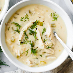 Avgolemono Soup (greek Lemon Chicken &amp; Rice Soup)