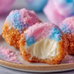 Crispy Cotton Candy Cheesecake Bombs