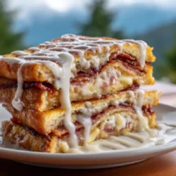 Bourbon Maple Bacon Stuffed French Toast With Vanilla Glaze