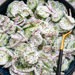 Creamy Cucumber Salad With Greek Yogurt Dressing