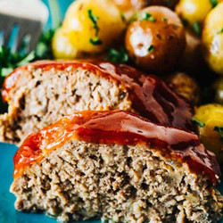 Slow Cooker Meatloaf And Garlic Butter Potatoes