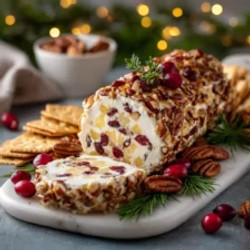Pineapple Cranberry Holiday Cheese Log