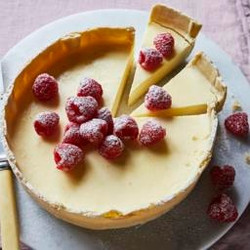 Lemon Posset Tart With Raspberries (BBC)