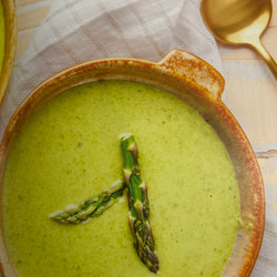 Green Asparagus Soup with Cured Lemon Slices (VEG page 107)