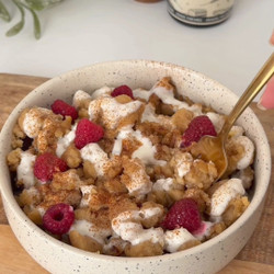 Cinnamon Roll Scrambled Pancakes