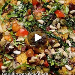 Cauliflower-chickpea Salad With Whipped Roasted Red Pepper Tahini