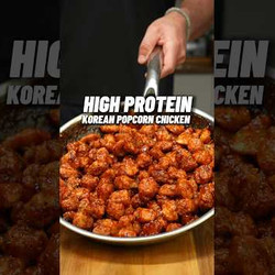 High Protein Korean Popcorn Chicken With Sticky Rice