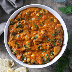 Black Eyed Peas Collard Greens Curry