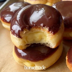 Brioche Sourdough Boston Cream Donuts