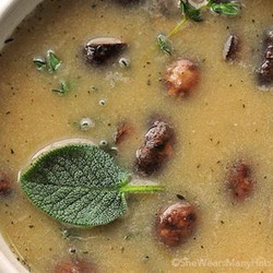 White Bean And Roasted Mushroom Soup