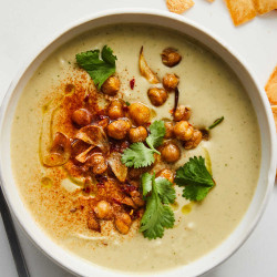 Hummus Soup With Crispy Chickpeas