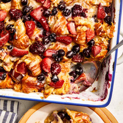 Triple Berry Bread Pudding Recipe