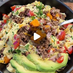 Sweet Potato Bowl With Ground Beef And Honey-lime Drizzle