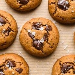 Dark Chocolate Espresso Chickpea Flour Cookies
