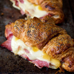 Ham And Cheese Croissant With Honey Mustard Glaze