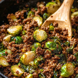 Ground Beef And Brussels Sprouts Skillet: A Quick Delight!
