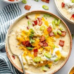 Loaded Cauliflower Soup (gluten-free, Keto Friendly)