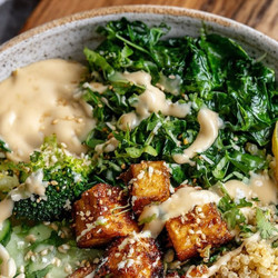 Lemon-tahini Detox Bowl With Crispy Tofu
