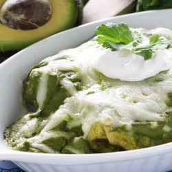 Mole Verde Chicken Enchiladas