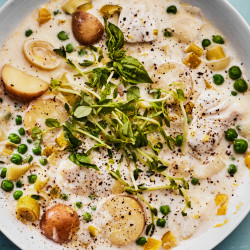 Spring Pea Fish Chowder