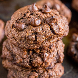 Keto Double Chocolate Chip Cookies
