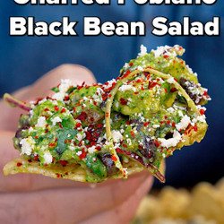 Charred Poblano Chili &amp; Lime Black Bean Salad