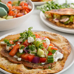 Greek Smashed Turkey Burger Pitas