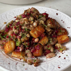 Cannellini Bean, Crispy Halloumi &amp; Crunchy Walnut Salad