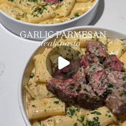Garlic Parmesan Steak Pasta