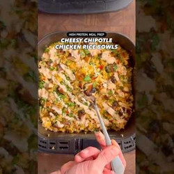 Cheesy Chipotle Chicken Rice Bowls