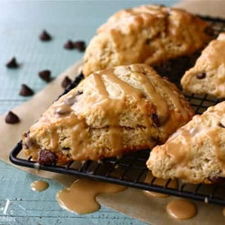 Chocolate Chip Scones With Peanut Butter Glaze