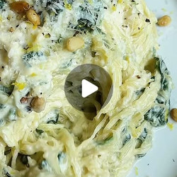 Creamy Dairy-free Roasted Garlic Spaghetti Squash