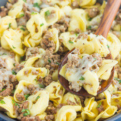 Cheesy Beef Tortellini Skillet