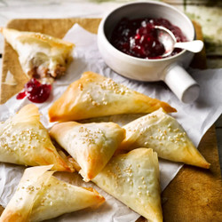 Chicken, Cranberry And Brie Filo Parcels
