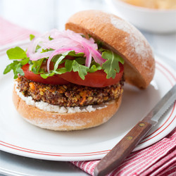 Quinoa Veggie Burgers With Pickled Red Onions
