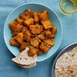 Butternut Rajasthani achari kaddu (squash with pickling spices stir-fry)