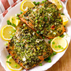 Grilled Italian Pesto Salmon 30 Minutes Start To Finish