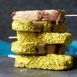 Banana, Nutella And Salted Pistachio Popsicles