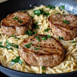 Creamy Pork Tenderloin Medallions With Orzo