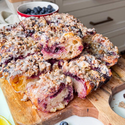 Wild Blueberry Cheesecake Danish Sourdough Focaccia