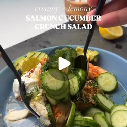 Air Fried Salmon + Cucumber Protein Salad