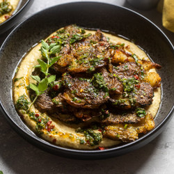 Chimichurri Smashed Potatoes Dip With Creamy Dijon Chickpea Dip