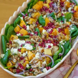 Roast Pumpkin, Feta And Candied Walnut Salad
