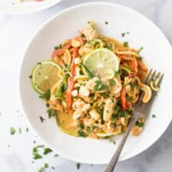 Thai Chicken Zucchini Noodles With Spicy Peanut Sauce