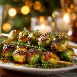 Caramelized Brussels Sprouts Christmas Skewers With Walnut Honey
