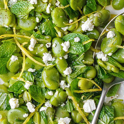 Broad Bean Salad With Mint, Feta And Lemon Oil